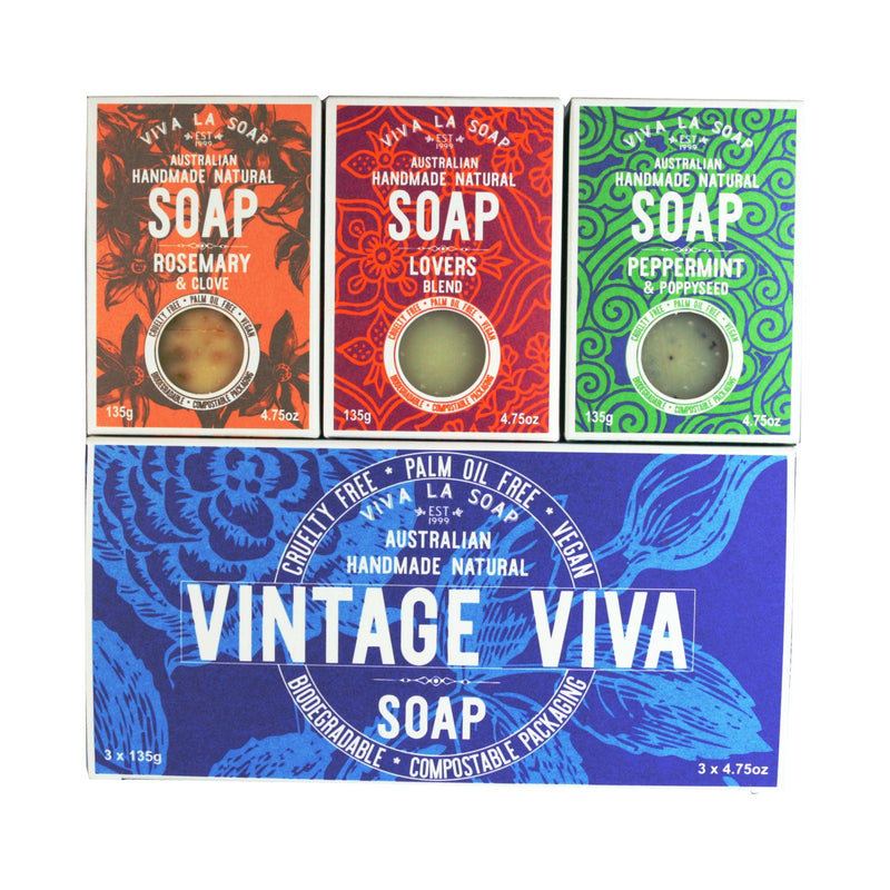 Vintage Viva Natural Soap Gift Box Standard Bars - Viva La Body