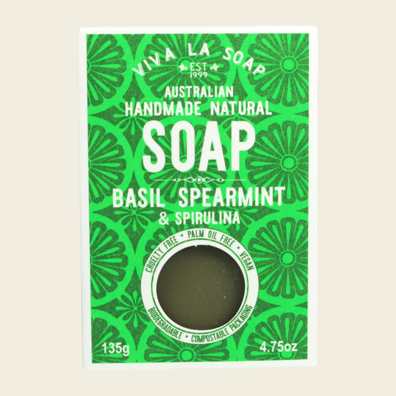 Basil Spearmint Spirulina Natural Soap 135gm