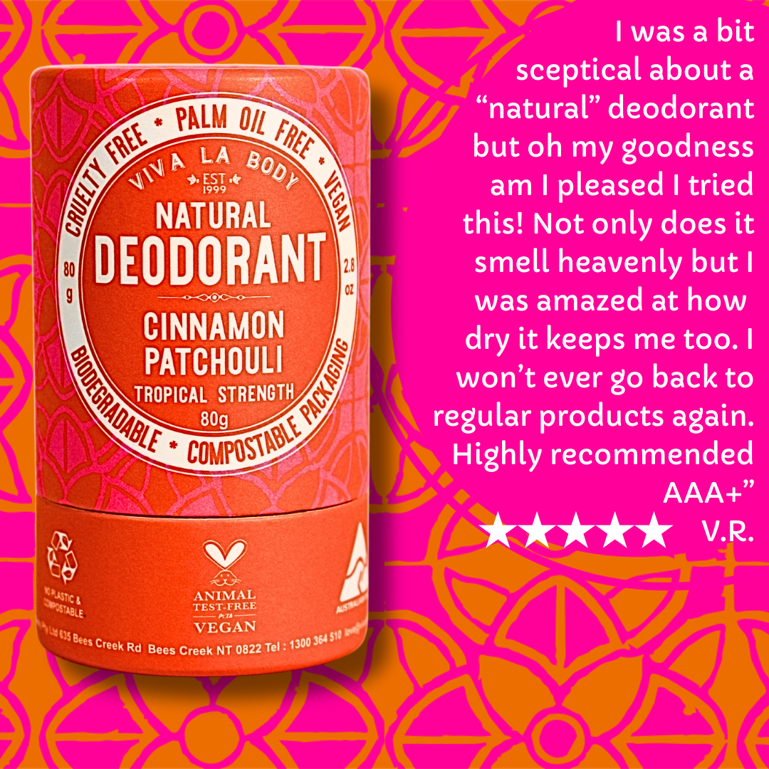 SALE: Natural Deodorant Cinnamon & Patchouli 80gm
