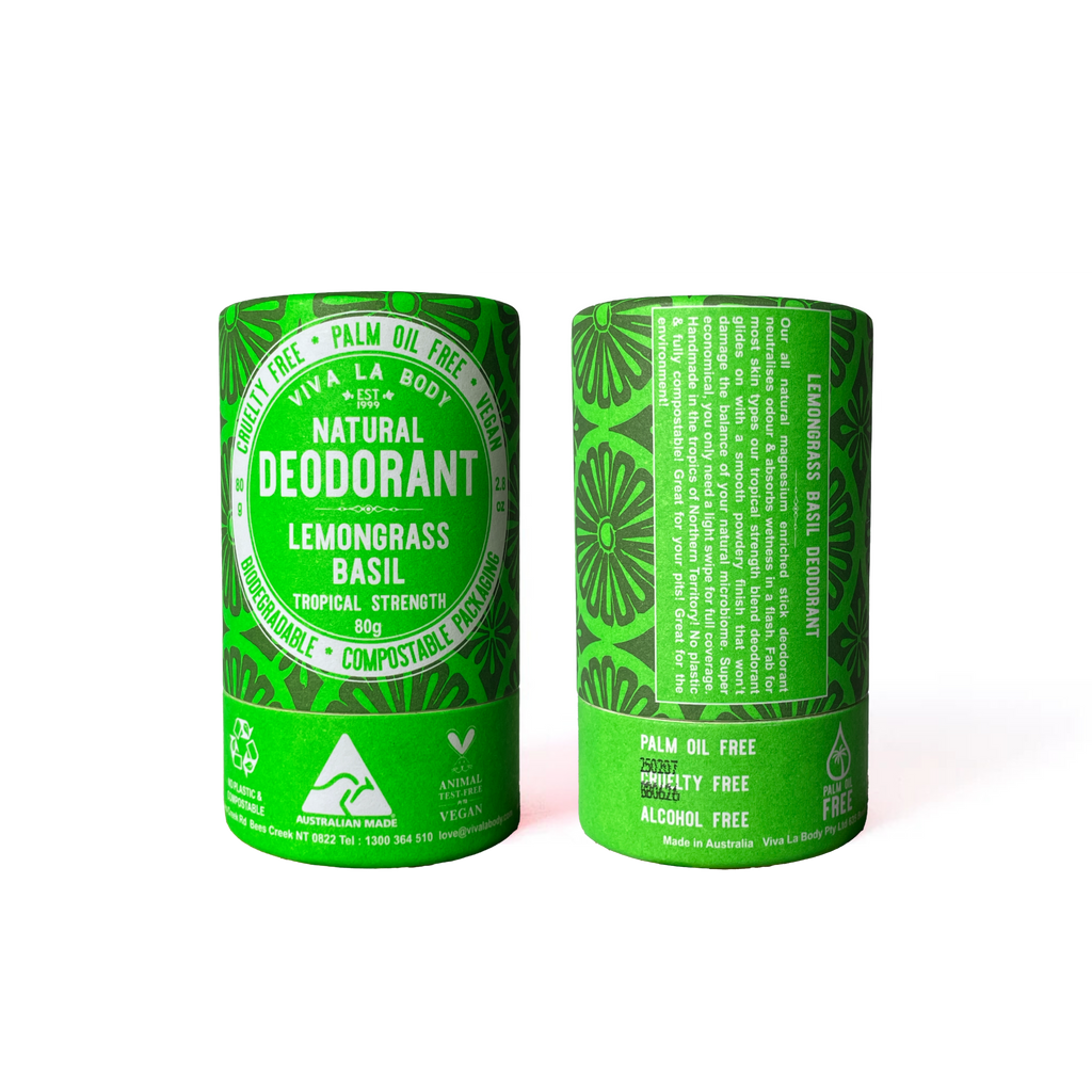 Magnesium-Enriched Natural Deodorant - Lemongrass & Basil (80gm)